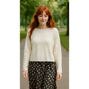 Eileen Fisher XXS Beige Knit Sweater - Eco-Friendly